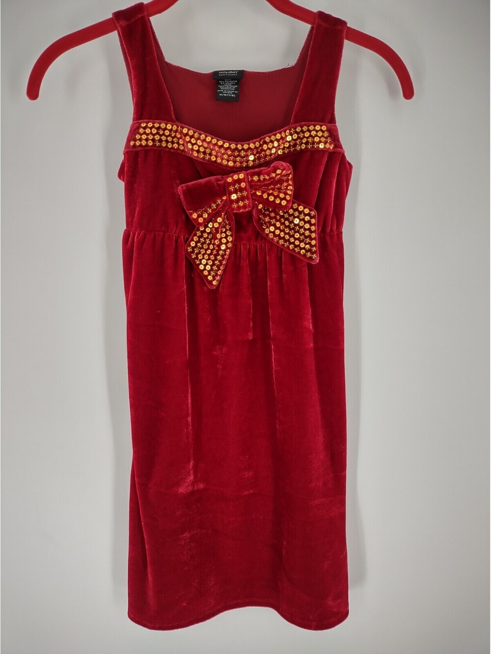 Holiday Editions Girls 7 8 Christmas Dress Velvet Sequins 090